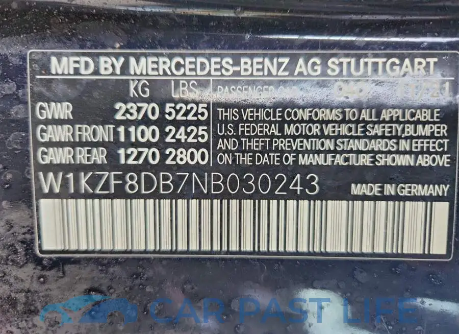 W1KZF8DB7NB030243# 12