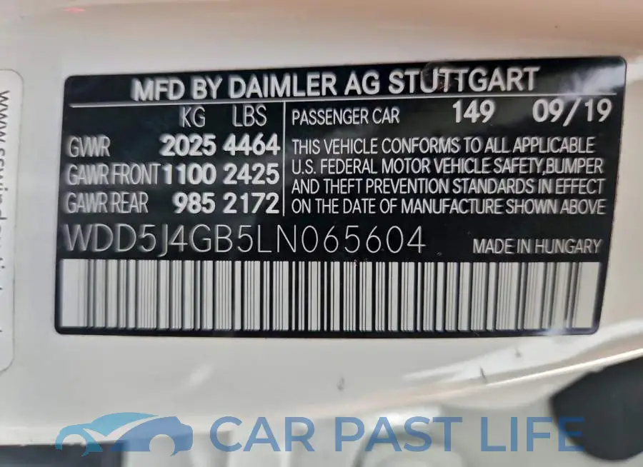 WDD5J4GB5LN065604# 12