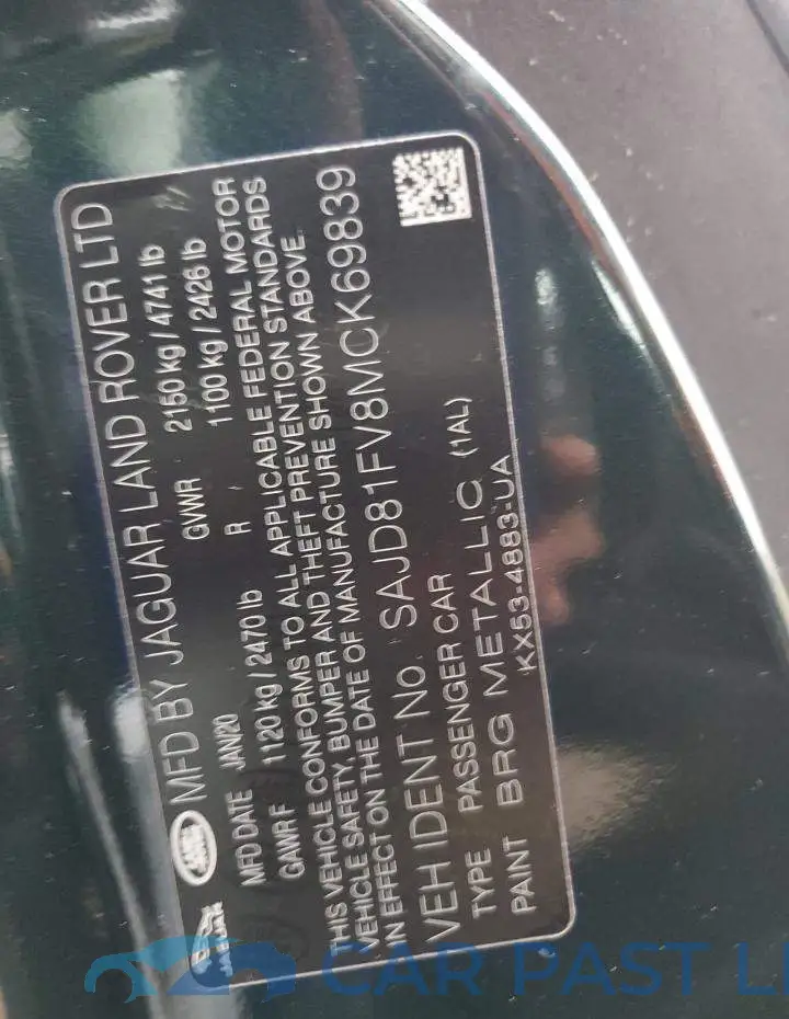 SAJD81FV8MCK69839# 12