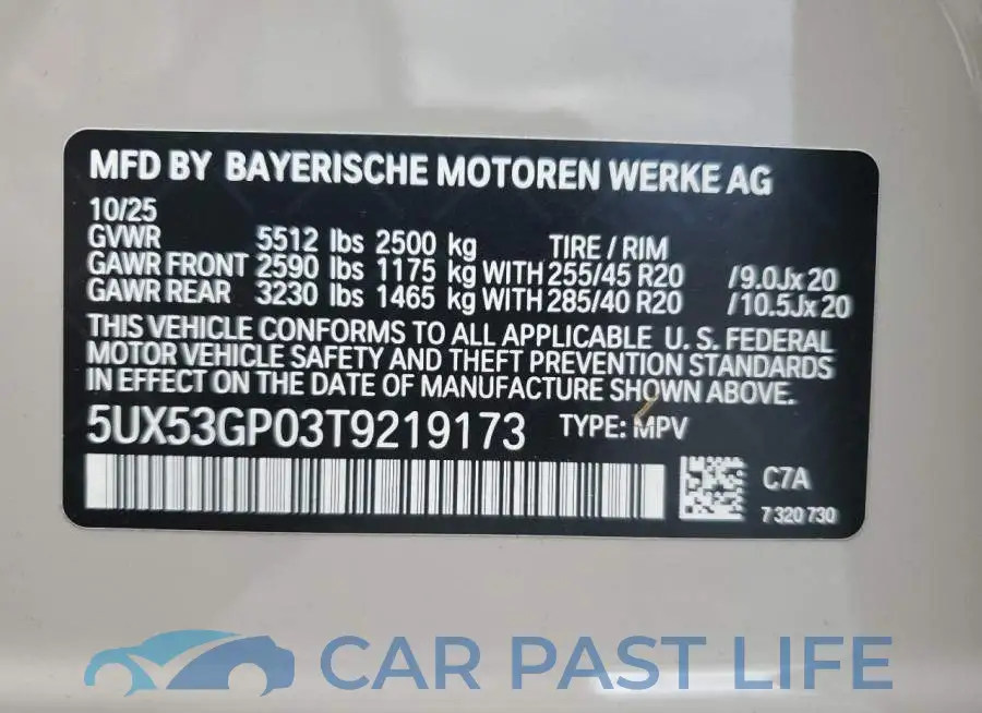 5UX53GP03T9219173# 13
