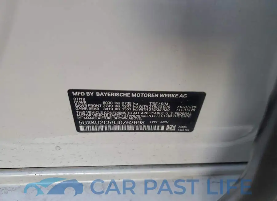 5UXKU2C59J0Z62698# 13