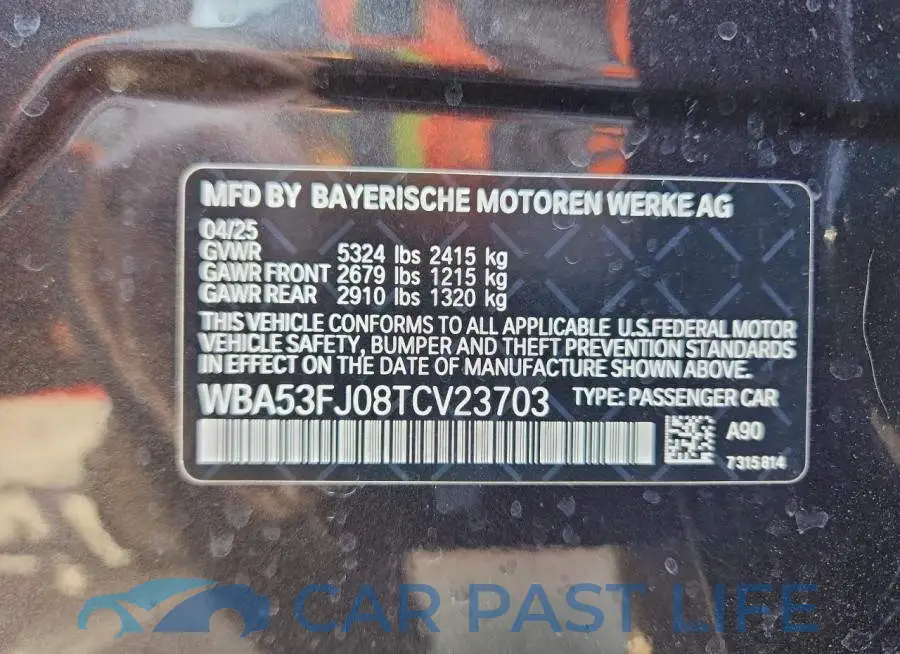 WBA53FJ08TCV23703# 13