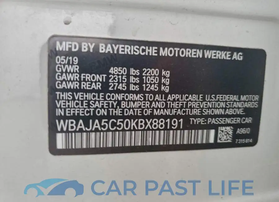 WBAJA5C50KBX88191# 12
