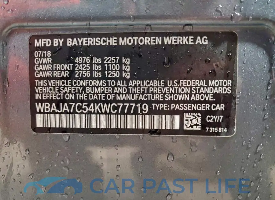 WBAJA7C54KWC77719# 13