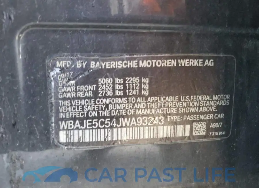 WBAJE5C54JWA93243# 12