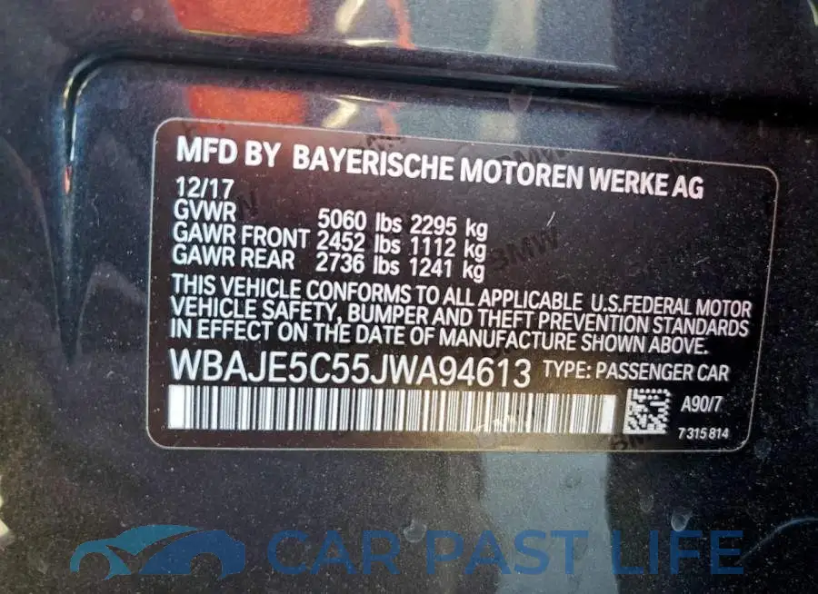 WBAJE5C55JWA94613# 13