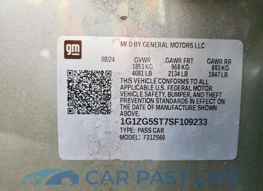 1G1ZG5ST7SF109233# 13