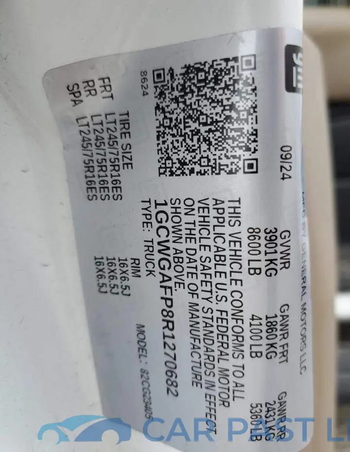 1GCWGAFP8R1270682# 12