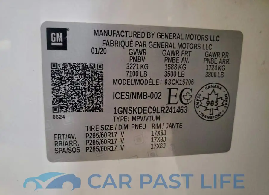 1GNSKDEC9LR241463# 13