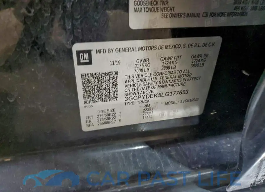3GCPYDEK5LG177653# 12
