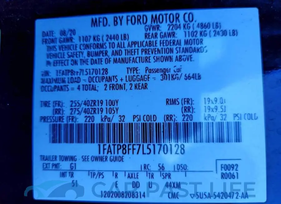 1FATP8FF7L5170128# 12