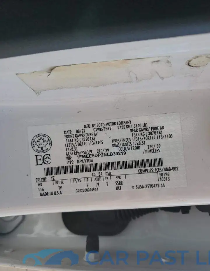 1FMEE5DP2NLB39219# 12