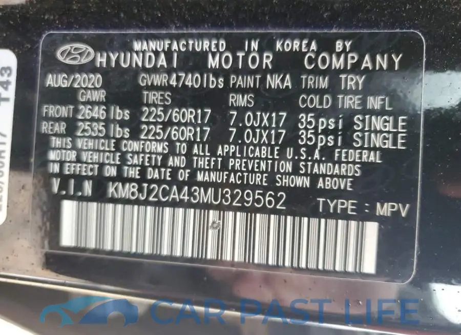 KM8J2CA43MU329562# 13