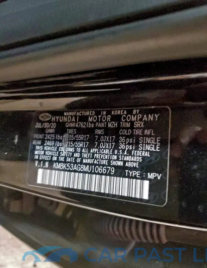 KM8K53AG8MU106679# 13