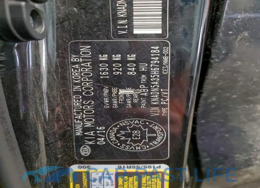 KNADN5A35H6794184# 12