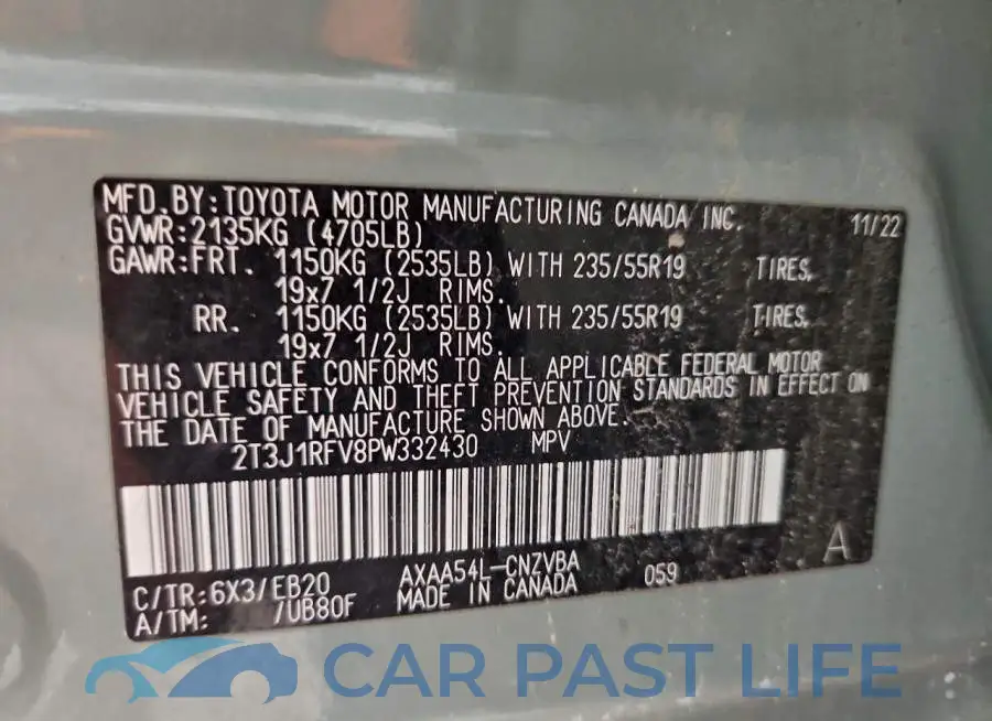2T3J1RFV8PW332430# 13