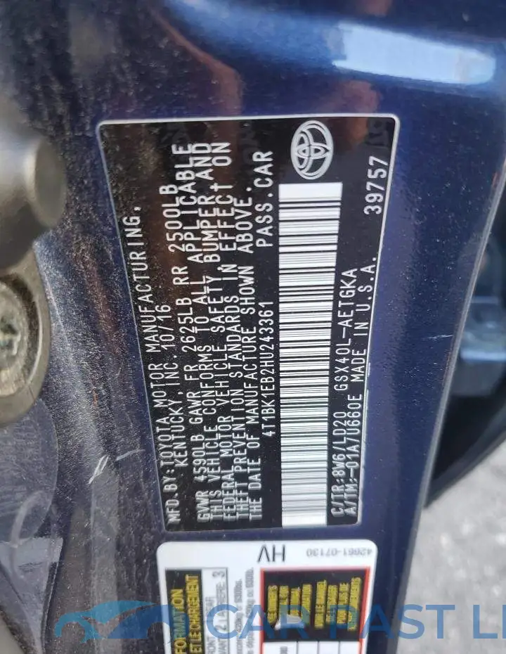 4T1BK1EB2HU243361# 12