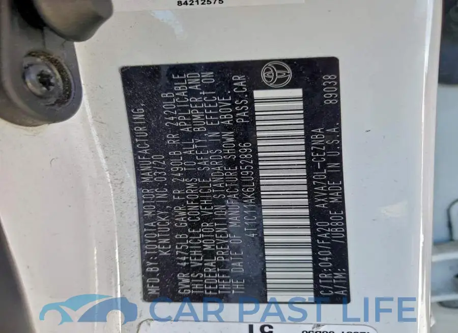4T1C11AK6LU952896# 13