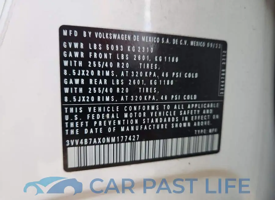 3VV4B7AX0NM177427# 12