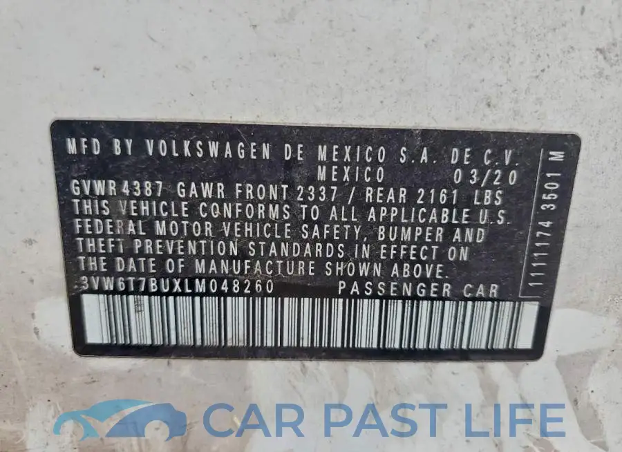 3VW6T7BUXLM048260# 12