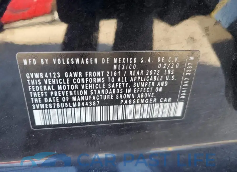 3VWEB7BU5LM044387# 12