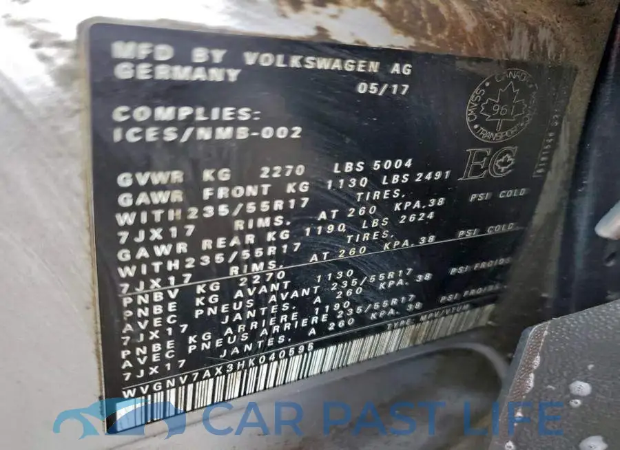 WVGNV7AX3HK040595# 14