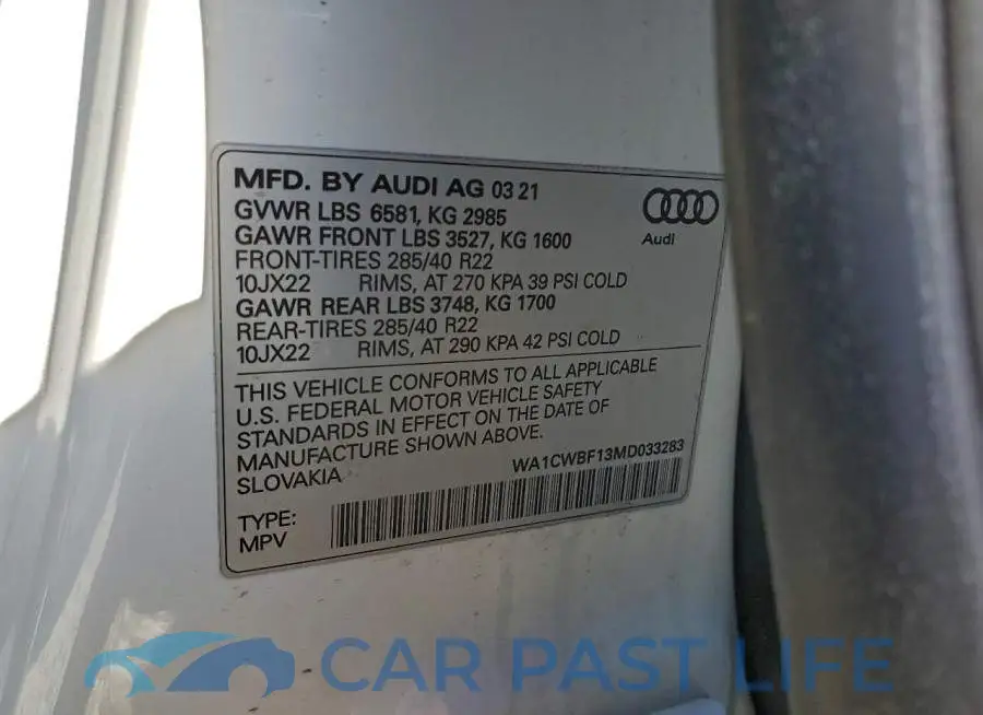 WA1CWBF13MD033283# 13