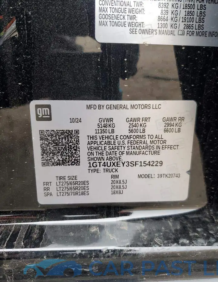 1GT4UXEY3SF154229# 12