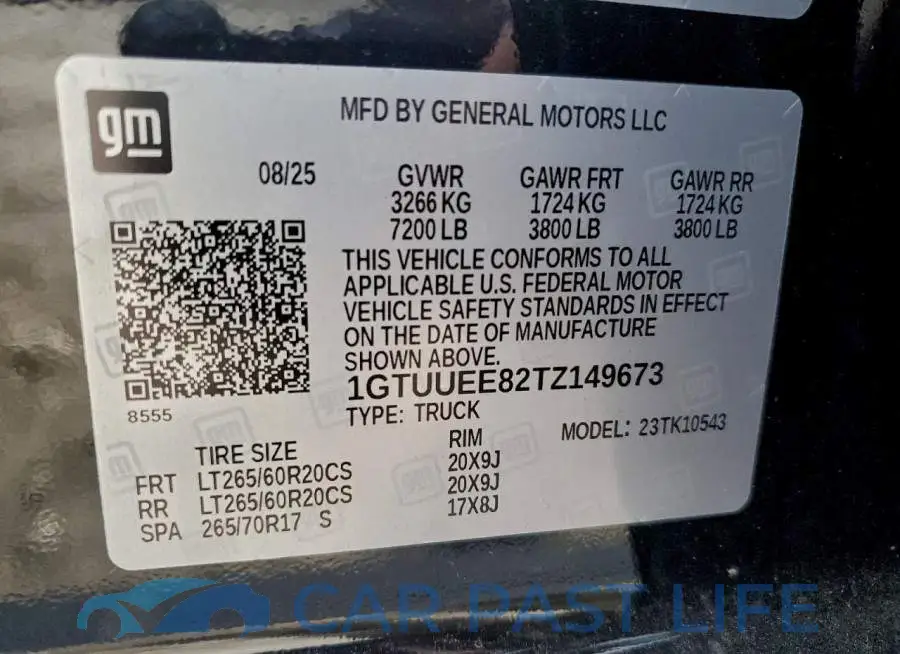 1GTUUEE82TZ149673# 12