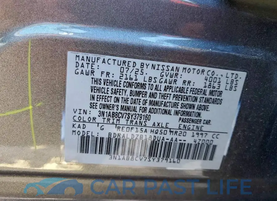 3N1AB8CV7SY379160# 12