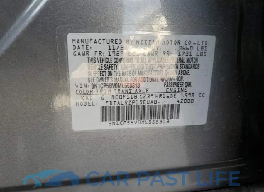3N1CP5BV0ML558313# 12