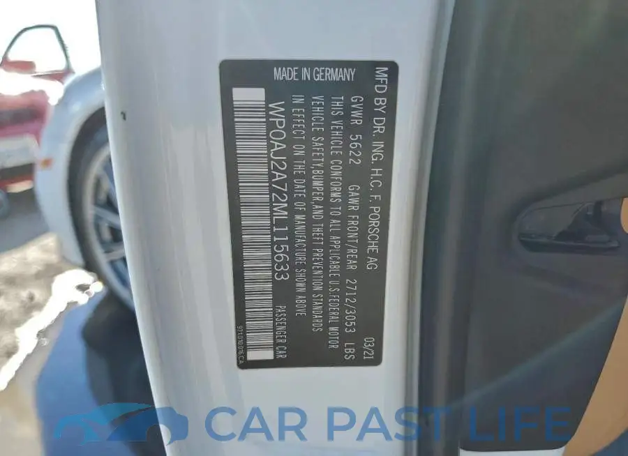 WP0AJ2A72ML115633# 12
