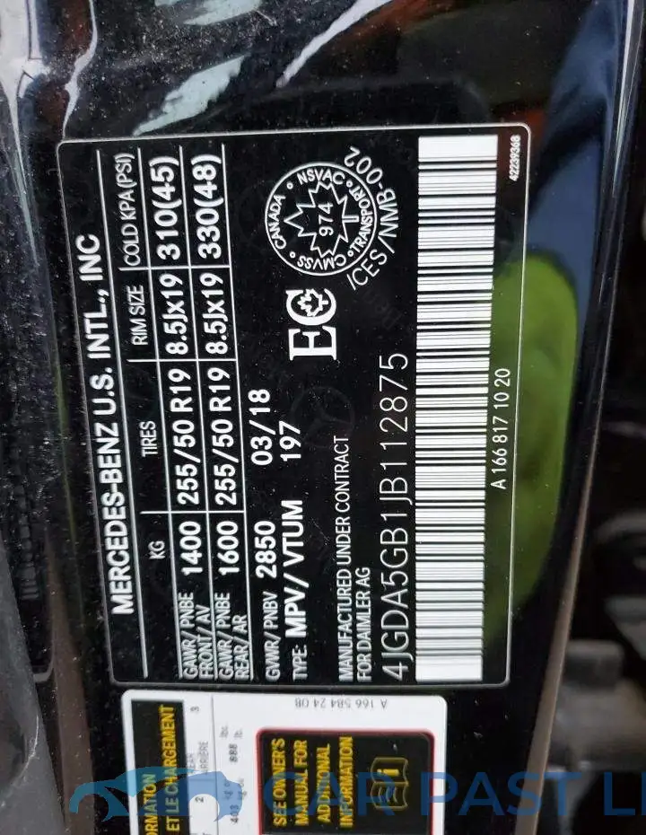 4JGDA5GB1JB112875# 13