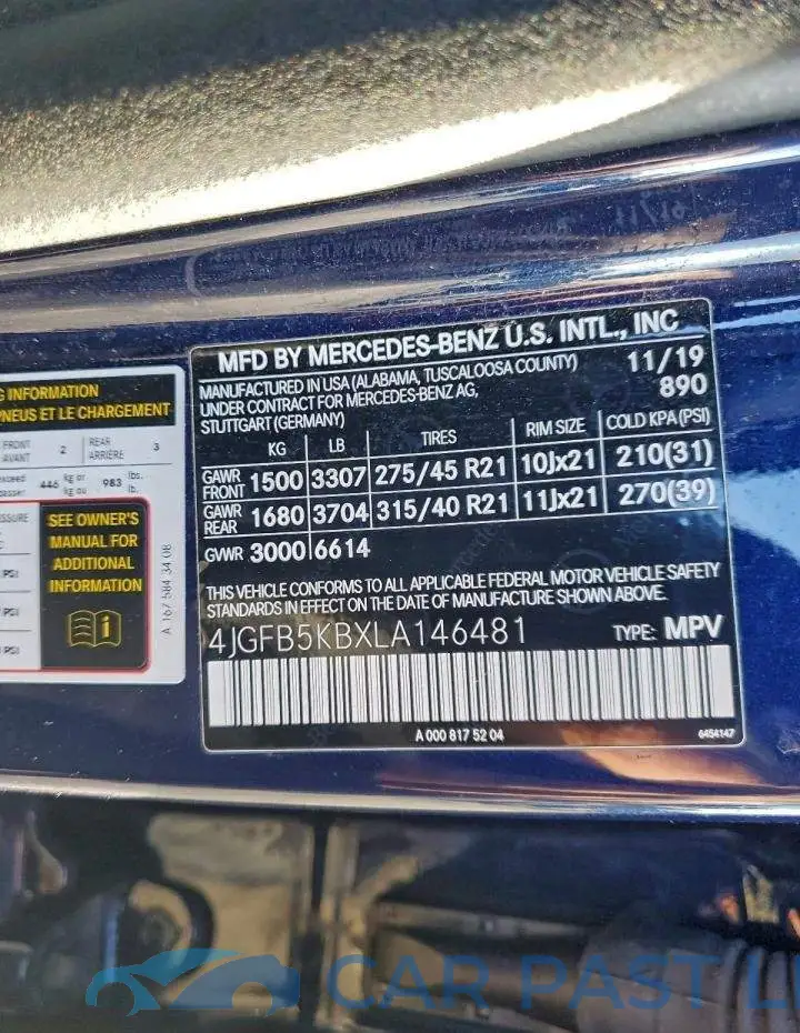 4JGFB5KBXLA146481# 13