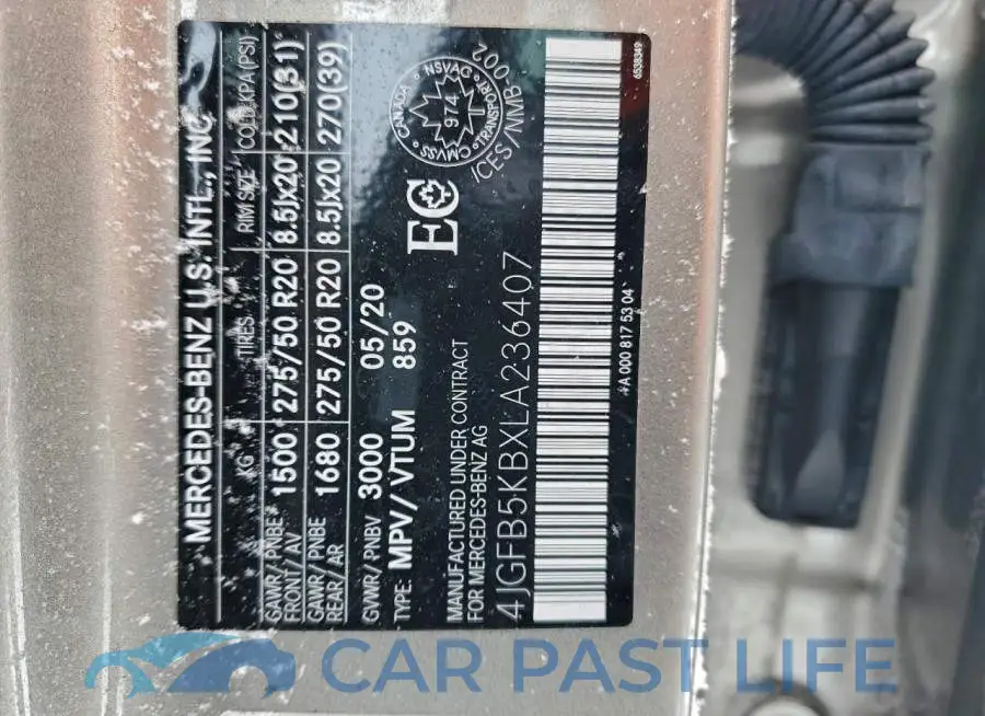 4JGFB5KBXLA236407# 14