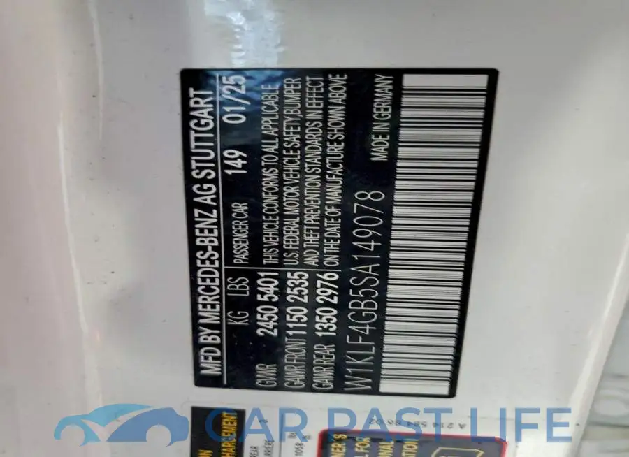 W1KLF4GB5SA149078# 12