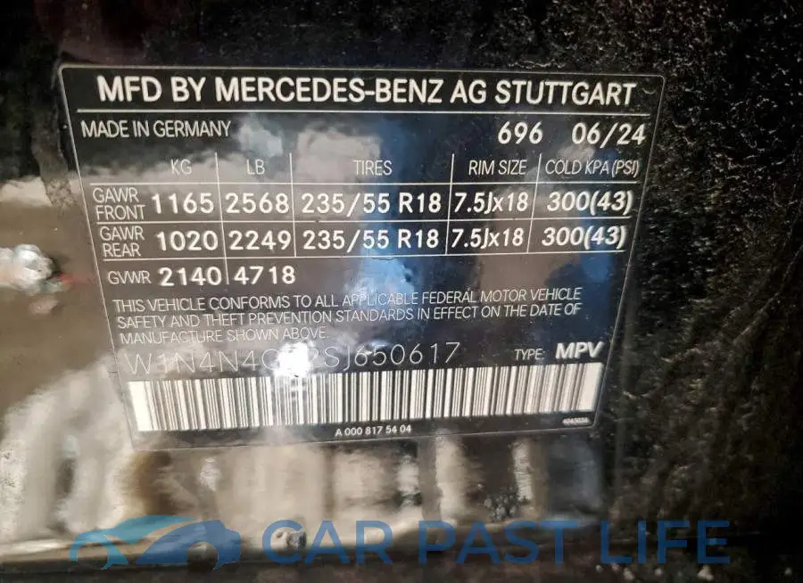 W1N4N4GB2SJ650617# 13