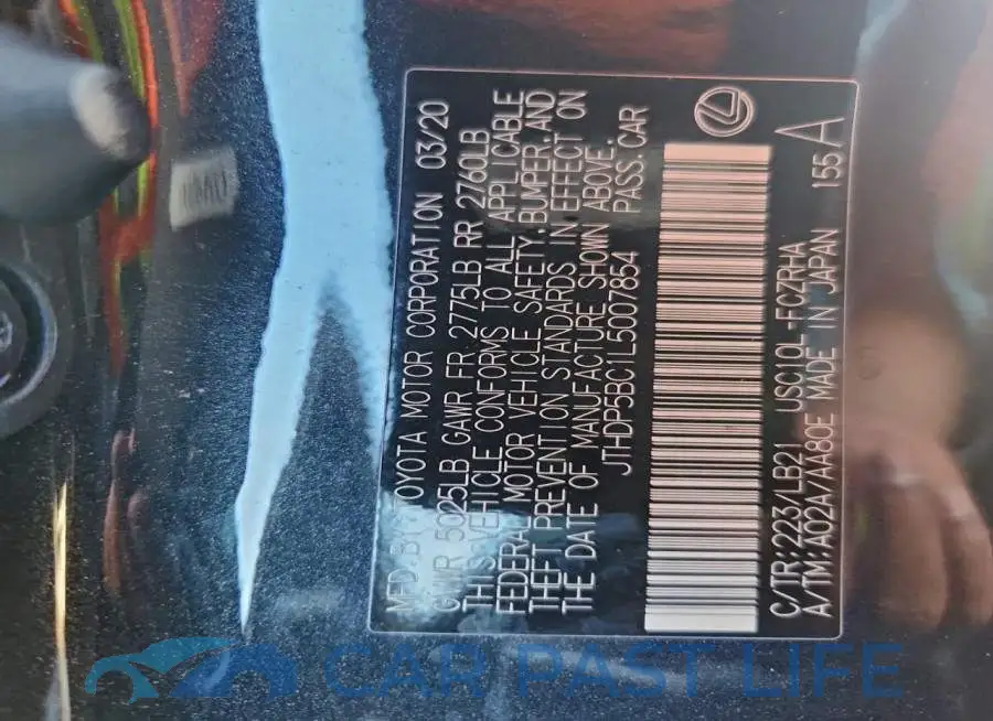 JTHDP5BC1L5007854# 12