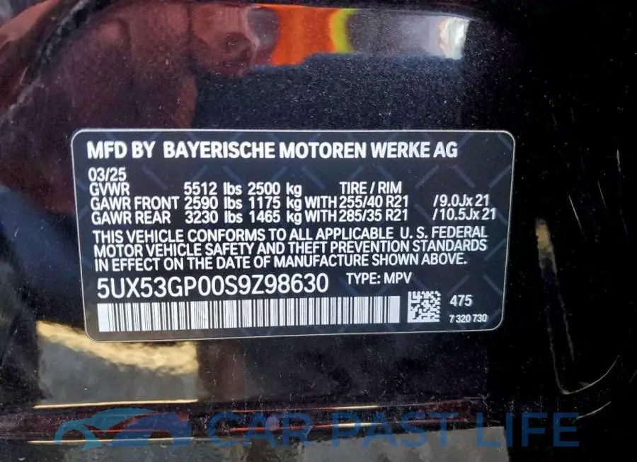 5UX53GP00S9Z98630# 14