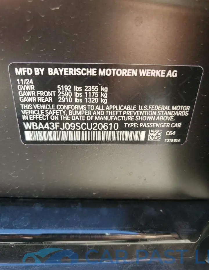 WBA43FJ09SCU20610# 12