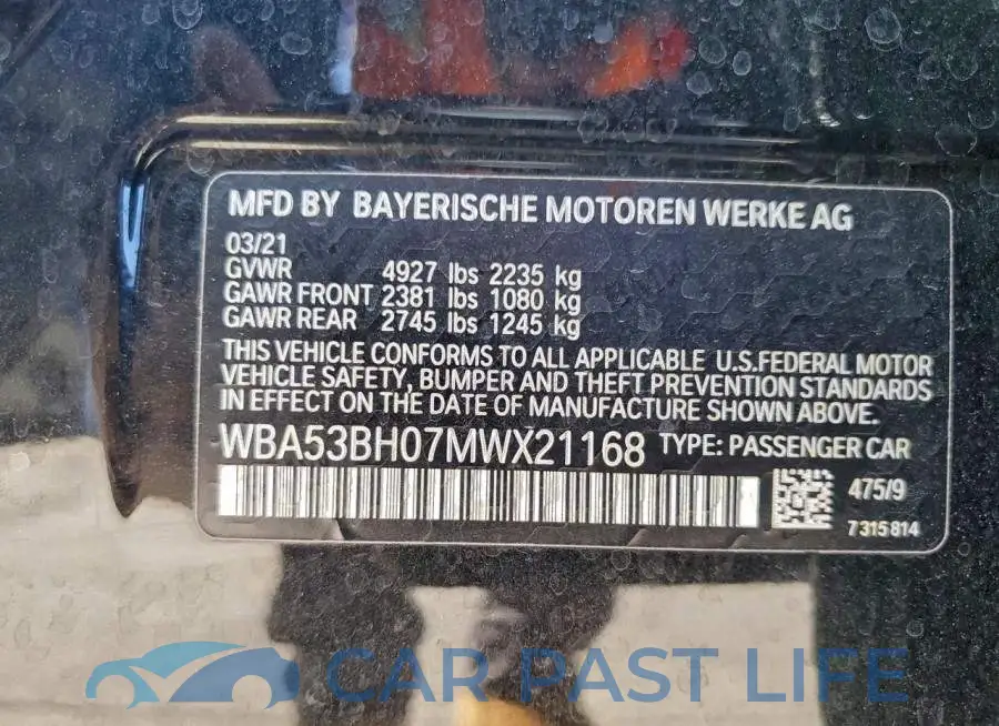 WBA53BH07MWX21168# 13