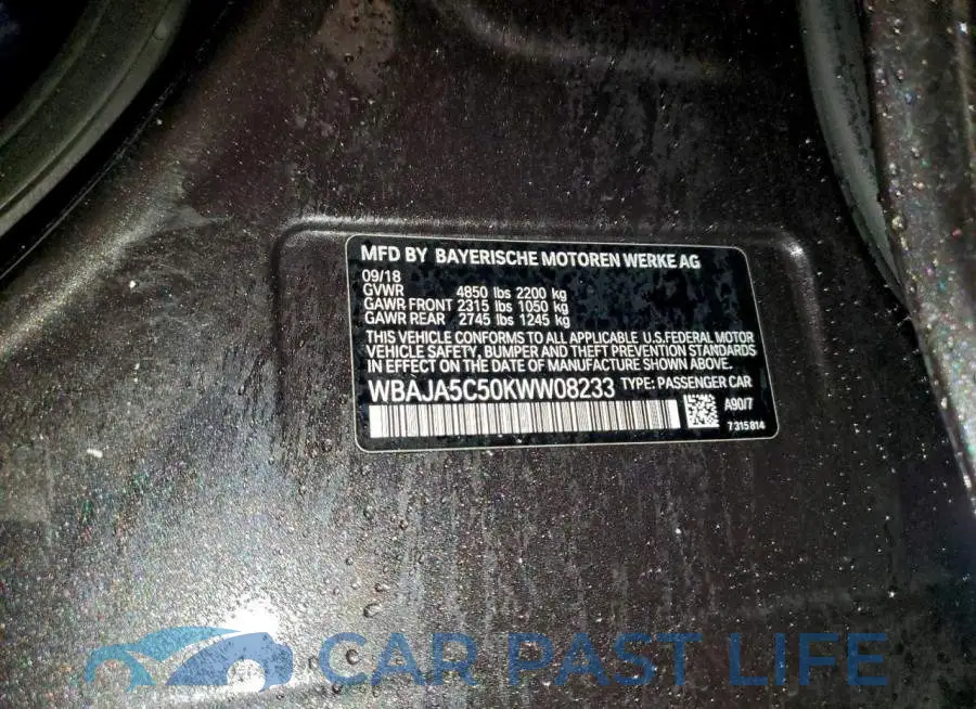 WBAJA5C50KWW08233# 12