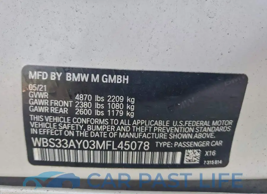 WBS33AY03MFL45078# 13