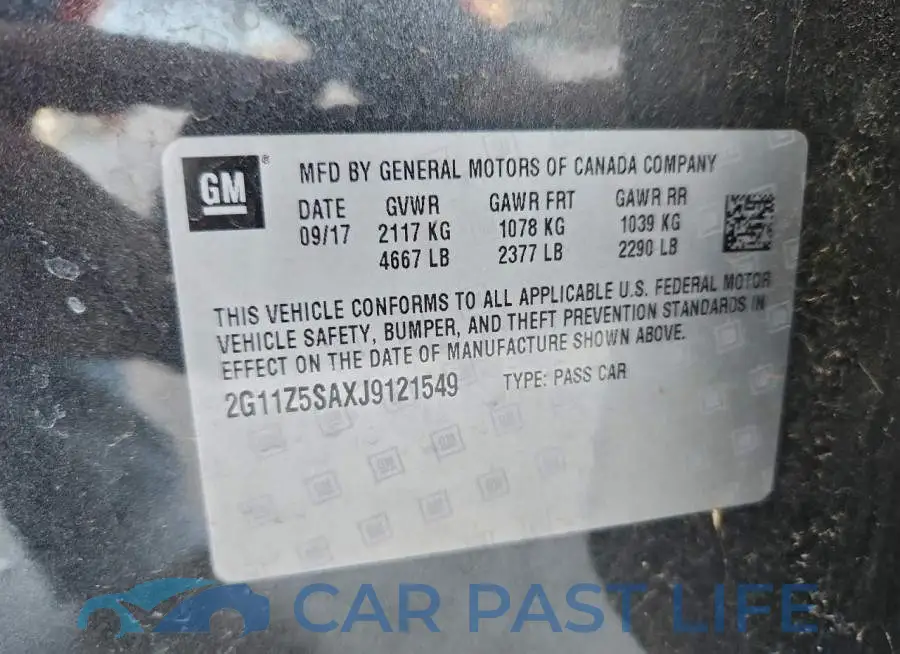 2G11Z5SAXJ9121549# 12