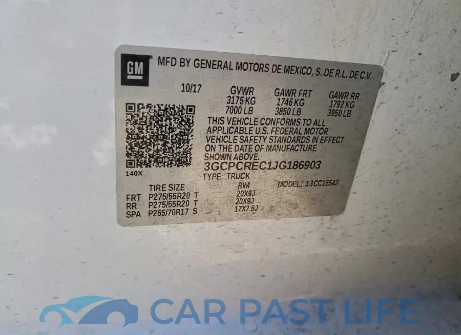 3GCPCREC1JG186903# 13