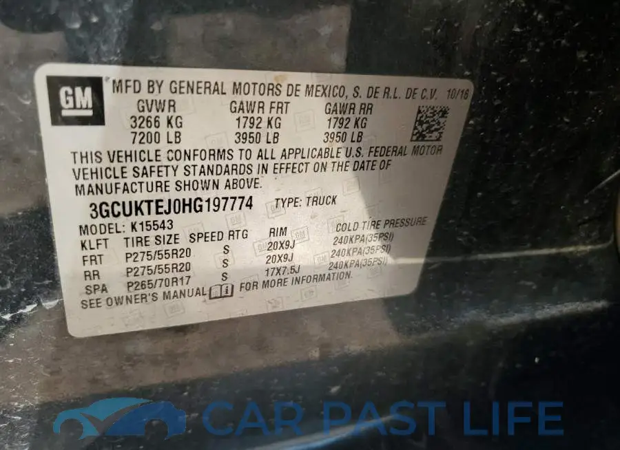 3GCUKTEJ0HG197774# 12