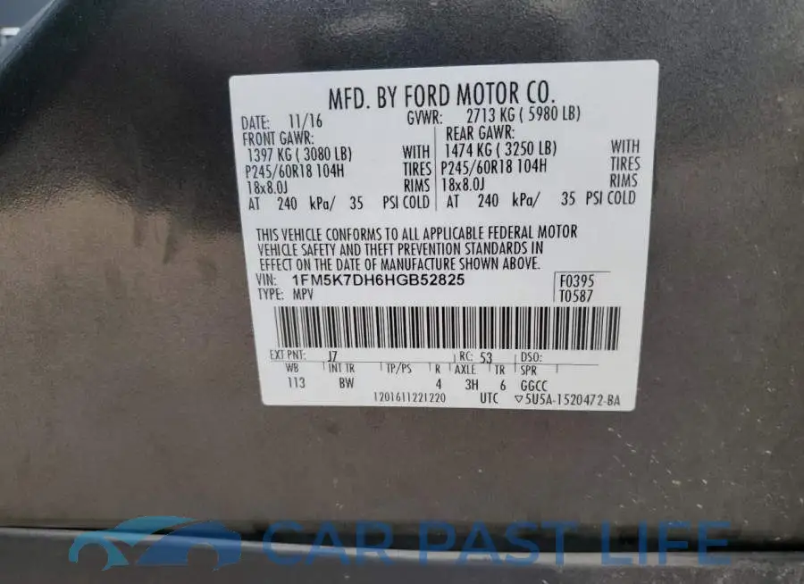 1FM5K7DH6HGB52825# 13