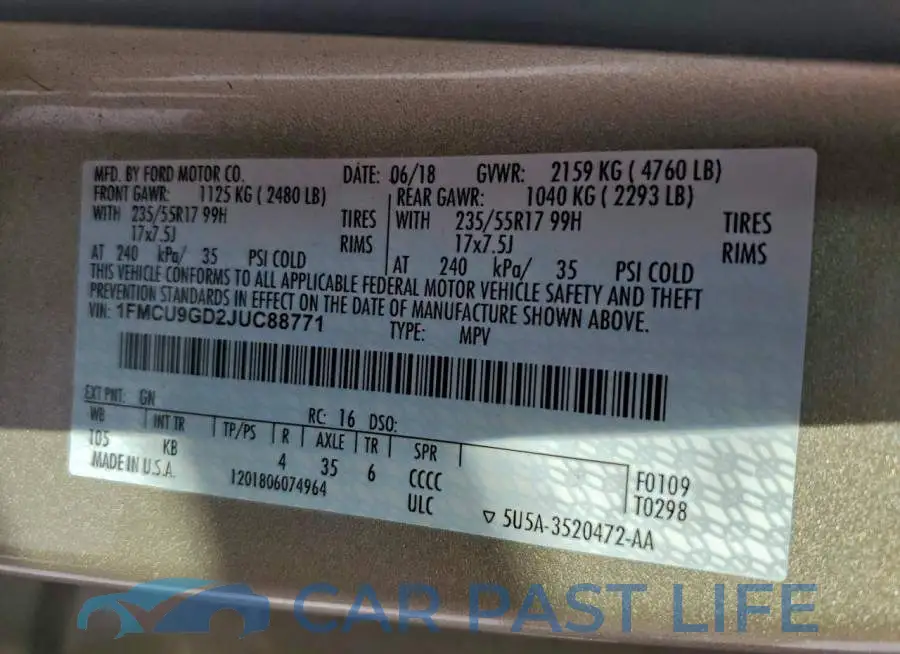 1FMCU9GD2JUC88771# 13