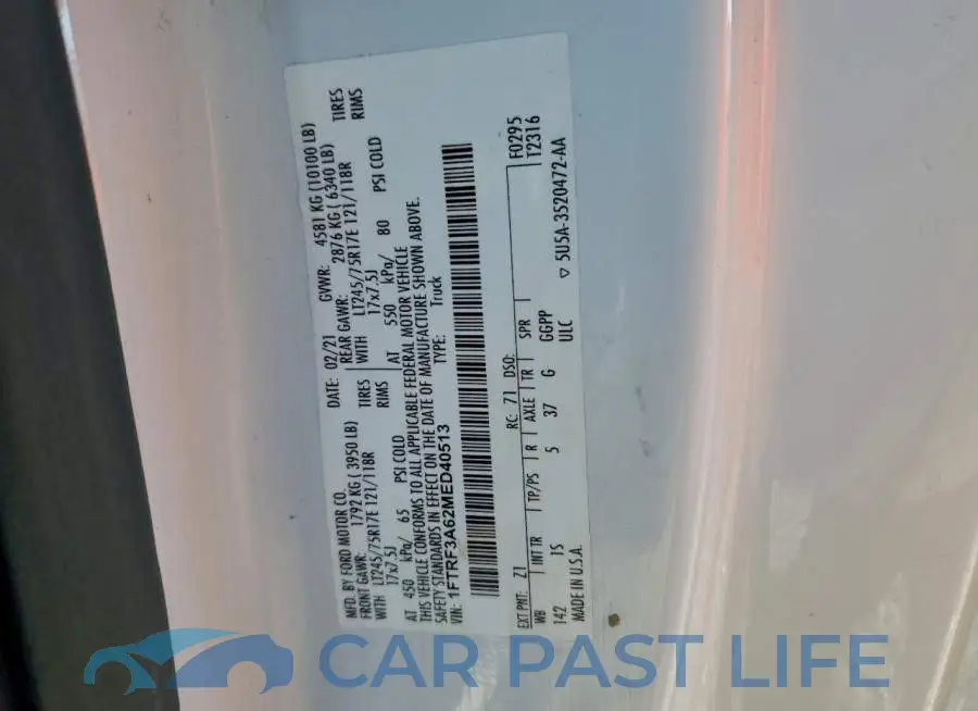 1FTRF3A62MED40513# 13