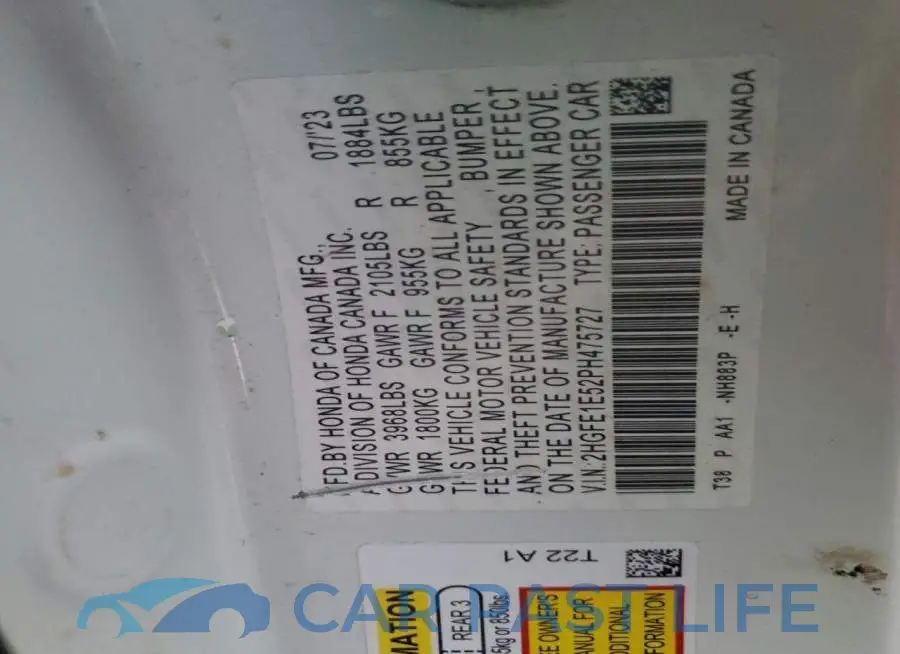 2HGFE1E52PH475727# 12